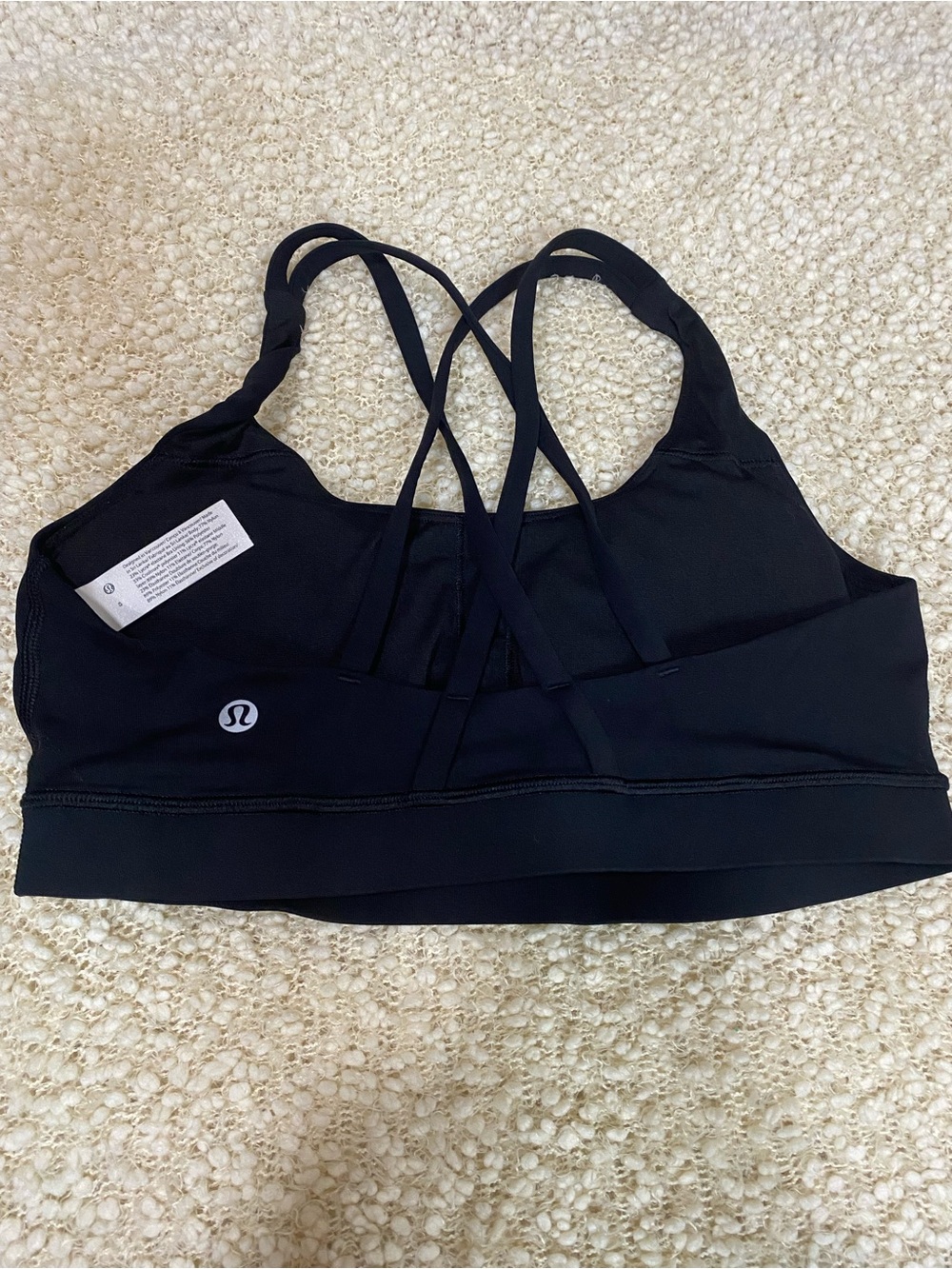lululemon athletica Black Crisscross Strappy Sports Bra size 8